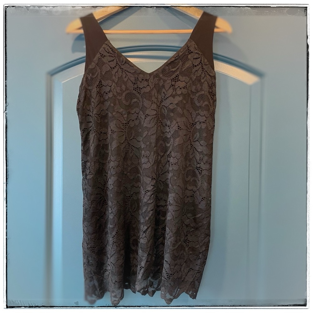 SYMPLI Black Lace Sleeveless Top
